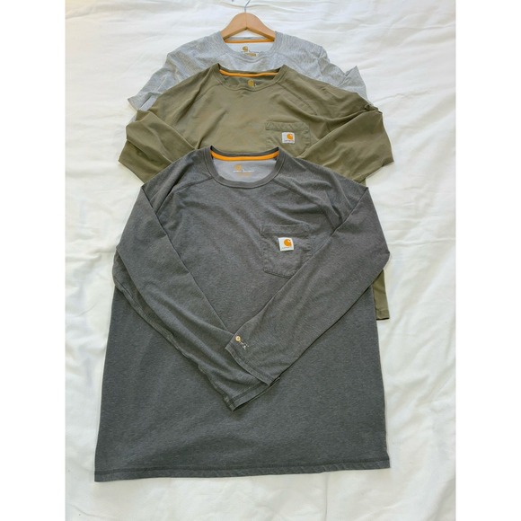 Carhartt Other - Carhartt Force Lot of 3 Men's Large L Long Sleeve T-Shirt Workwear Pocket